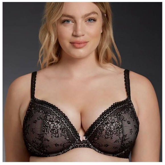 torrid Other - Torrid Delicate Floral Lace Push Up Plunge Bra Lingerie Romantic Feminine Sexy